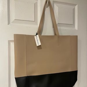 Lulu Dharma Taupe & Black Dual Vegan Tote
